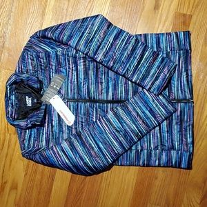 NWT Lands End kids jacket size L.Blue striped(14-16)very warm. Water resist,…